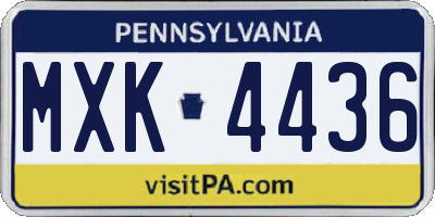 PA license plate MXK4436