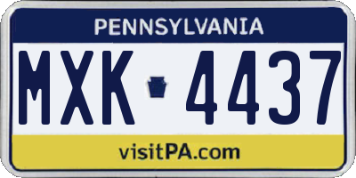 PA license plate MXK4437