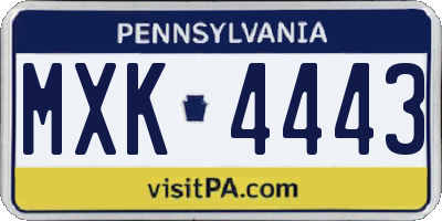 PA license plate MXK4443
