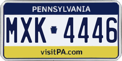 PA license plate MXK4446