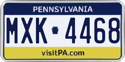 PA license plate MXK4468