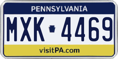 PA license plate MXK4469