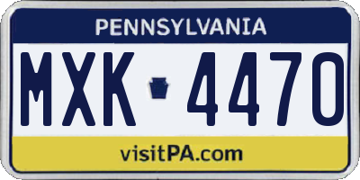 PA license plate MXK4470