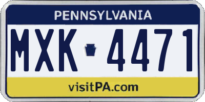 PA license plate MXK4471