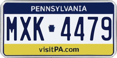 PA license plate MXK4479