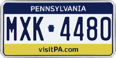 PA license plate MXK4480