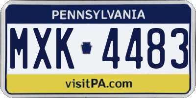 PA license plate MXK4483