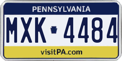 PA license plate MXK4484