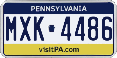 PA license plate MXK4486