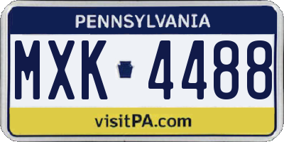 PA license plate MXK4488