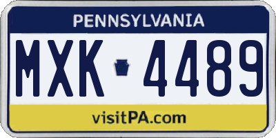 PA license plate MXK4489