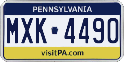 PA license plate MXK4490