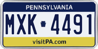 PA license plate MXK4491