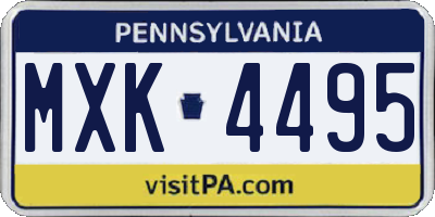 PA license plate MXK4495
