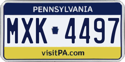PA license plate MXK4497