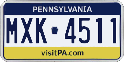 PA license plate MXK4511
