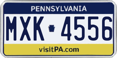 PA license plate MXK4556