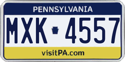 PA license plate MXK4557