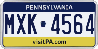 PA license plate MXK4564