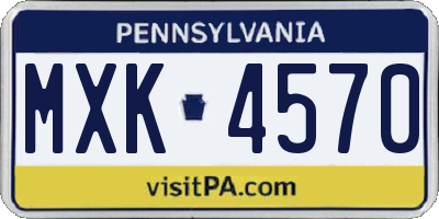 PA license plate MXK4570