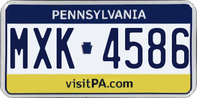 PA license plate MXK4586