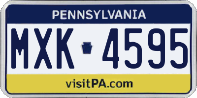 PA license plate MXK4595