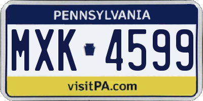 PA license plate MXK4599