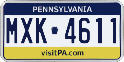 PA license plate MXK4611