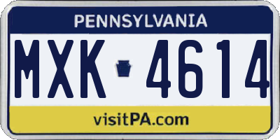 PA license plate MXK4614