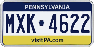 PA license plate MXK4622