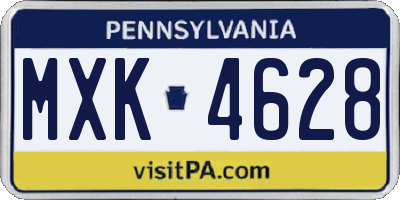 PA license plate MXK4628
