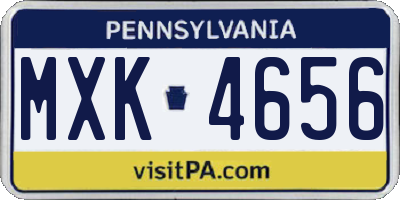PA license plate MXK4656