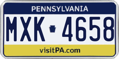 PA license plate MXK4658