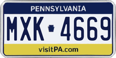 PA license plate MXK4669