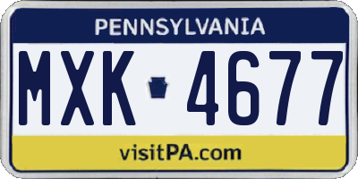 PA license plate MXK4677