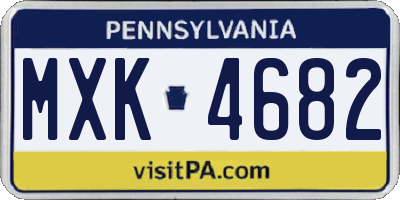 PA license plate MXK4682