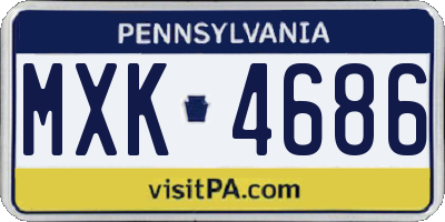 PA license plate MXK4686