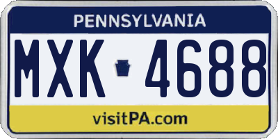 PA license plate MXK4688