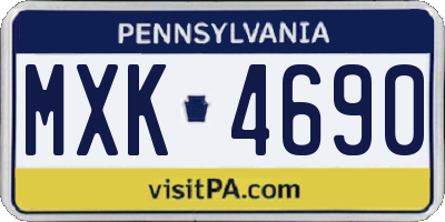 PA license plate MXK4690
