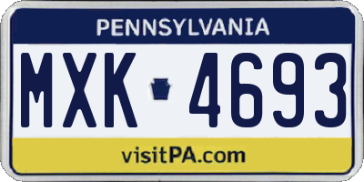 PA license plate MXK4693