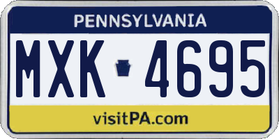 PA license plate MXK4695