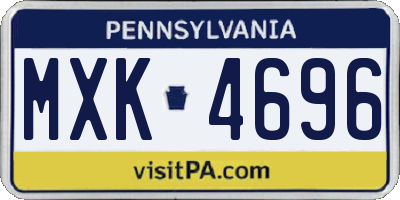 PA license plate MXK4696
