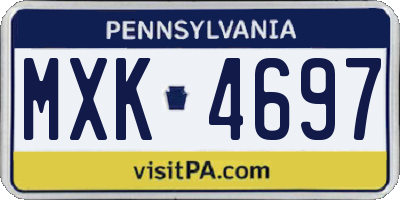 PA license plate MXK4697