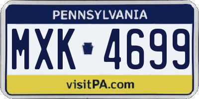 PA license plate MXK4699