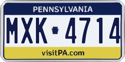 PA license plate MXK4714