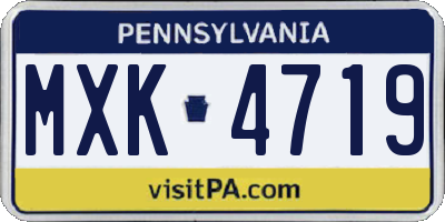 PA license plate MXK4719