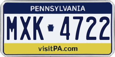 PA license plate MXK4722