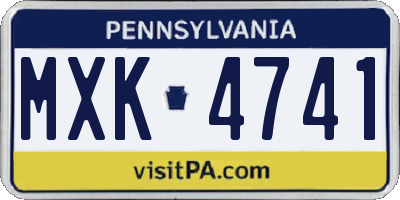 PA license plate MXK4741