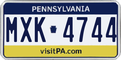 PA license plate MXK4744