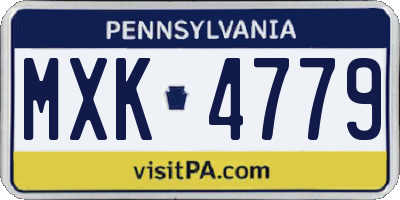 PA license plate MXK4779